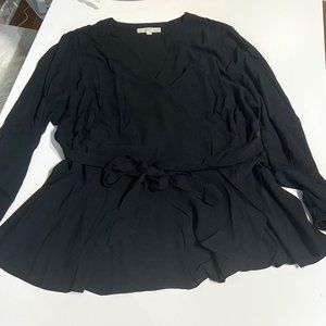 Loft Peplum Long Sleeve Wrap Blouse - Size 26
